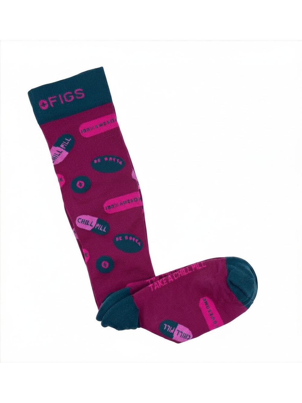 1 Pair FIGS Compression 'Chill Pill' Socks Size Medium